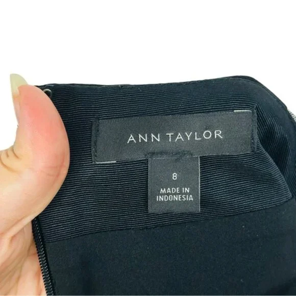 Ann Taylor Checkered Gingham Plaid Slit Stretchy High Rise Lined Pencil Skirt 8